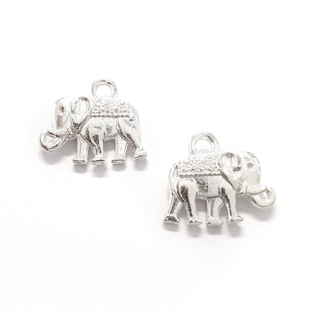 Breloque pendentif Eléphant argenté