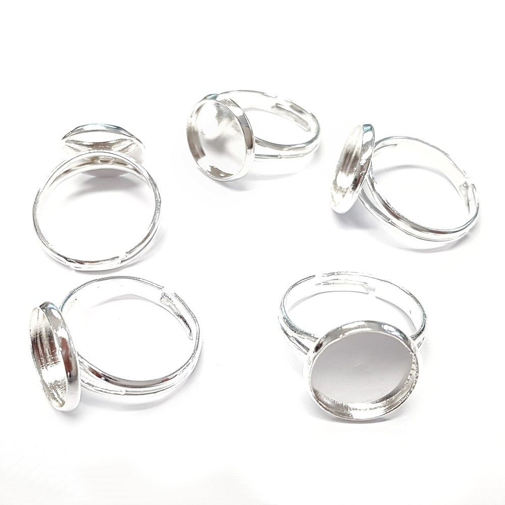 Support bague Moderno pour cabochon 12mm (5 pièces)