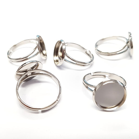 Support bague Moderno pour cabochon 12mm (5 pièces)