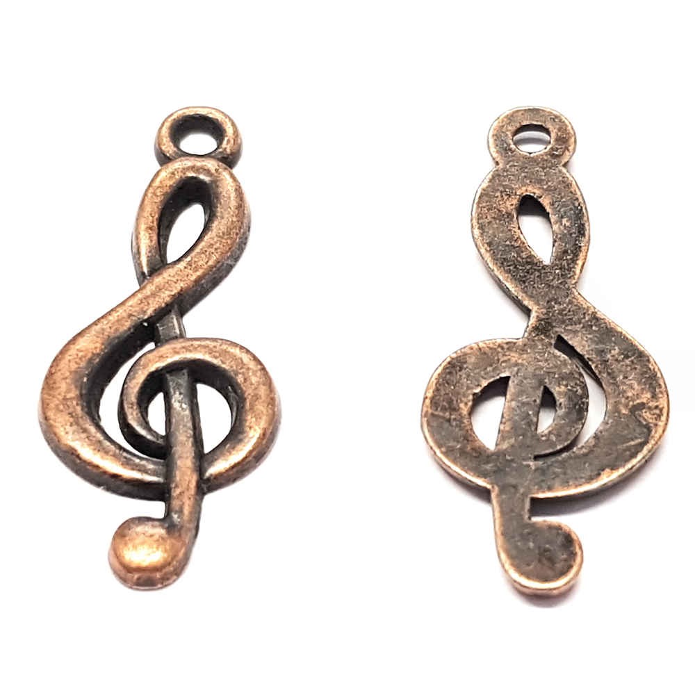 Breloque pendentif clé de sol style tibétain cuivre