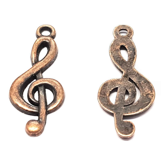 Breloque pendentif clé de sol style tibétain cuivre