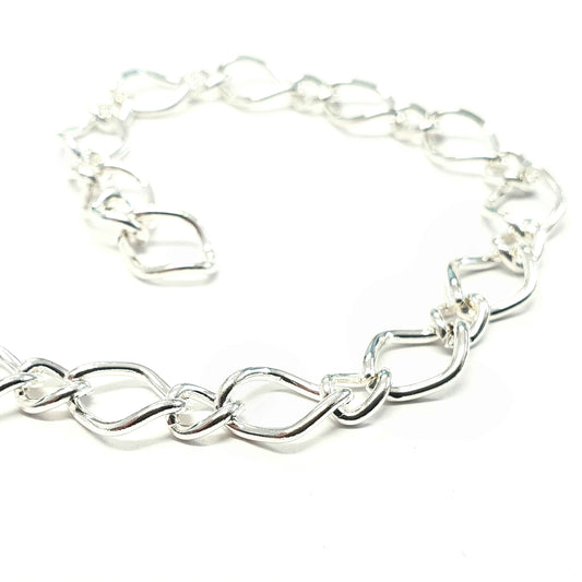 Chaine maille 10 x 7 mm argentée