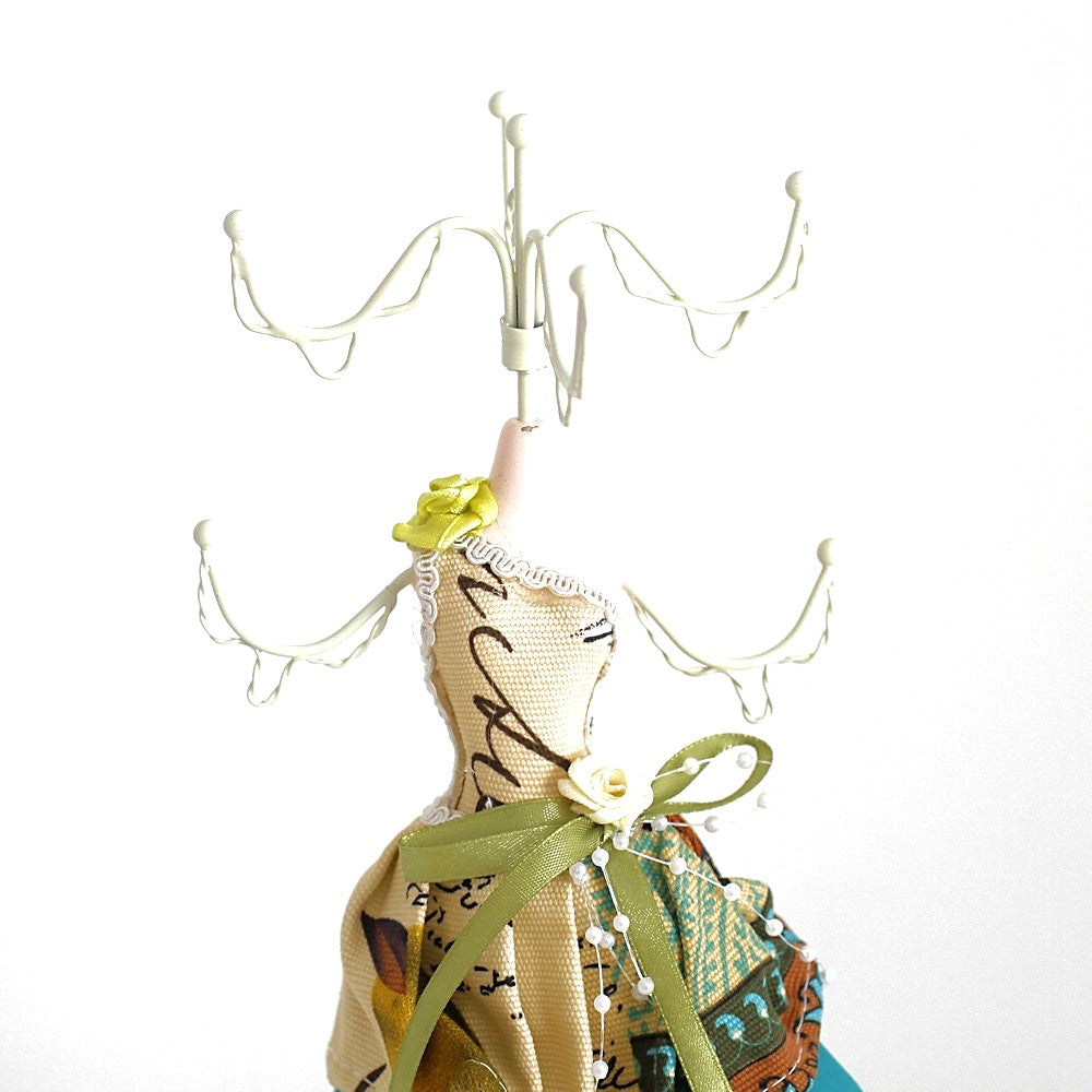 Porte bijoux mixte poupée robe bariolée