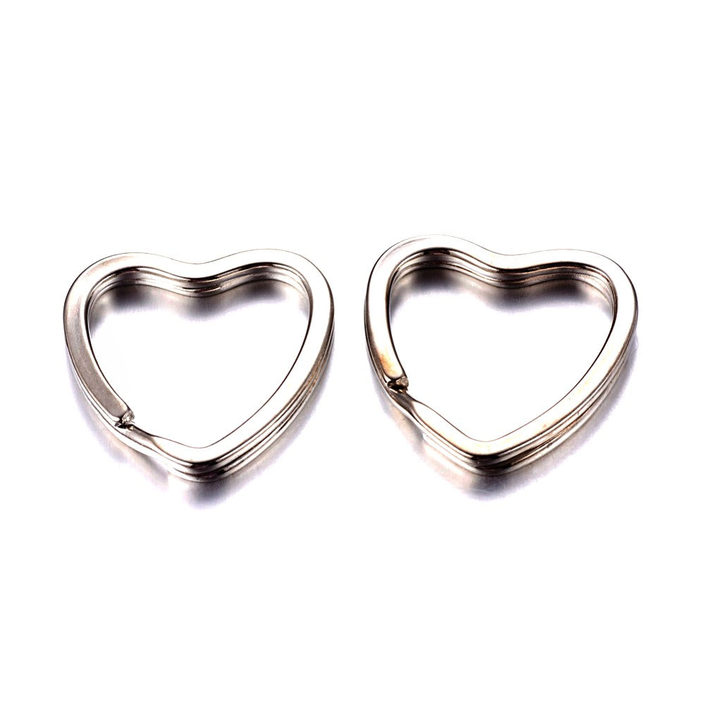 Anneaux porte clé coeur (5 pièces)