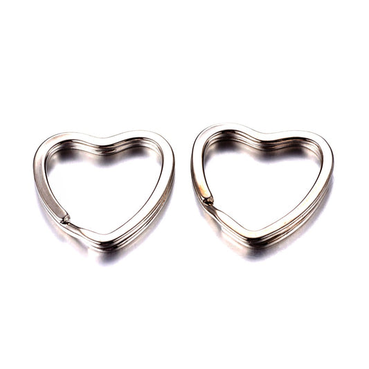 Anneaux porte clé coeur (5 pièces)