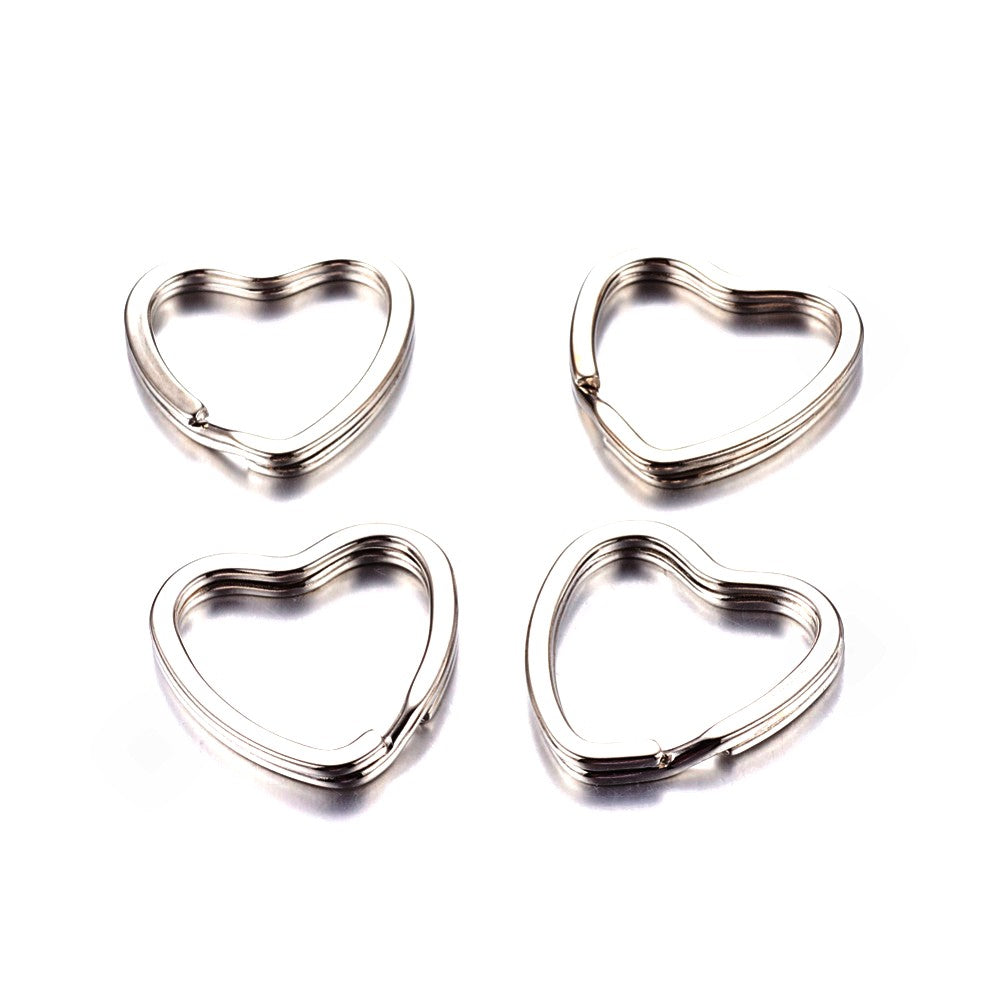 Anneaux porte clé coeur (5 pièces)