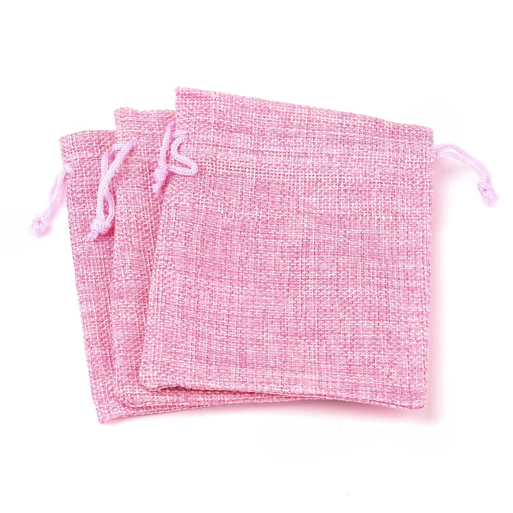 Pochettes jute 18x13 cm avec cordon lot de 10