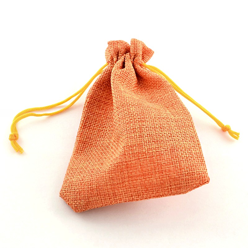 Pochettes jute 18x13 cm avec cordon lot de 10