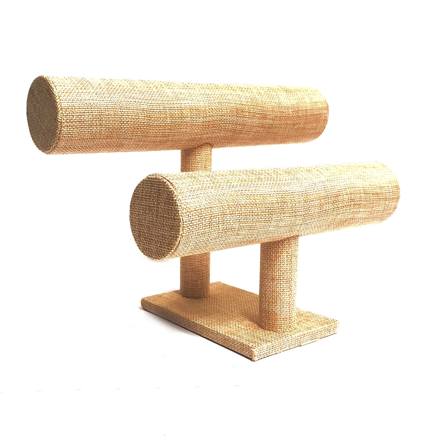 Jonc porte bracelet et montres en jute à 2 rangs