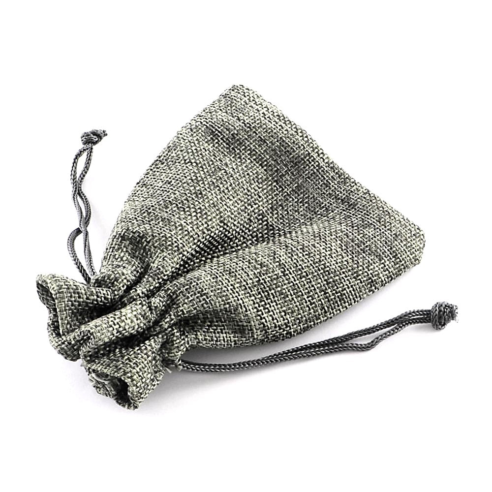 Pochettes jute 9 x 7 cm avec cordon lot de 10