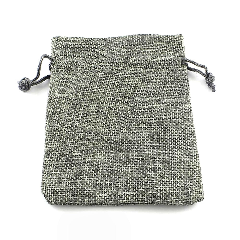 Pochettes jute 9 x 7 cm avec cordon lot de 10