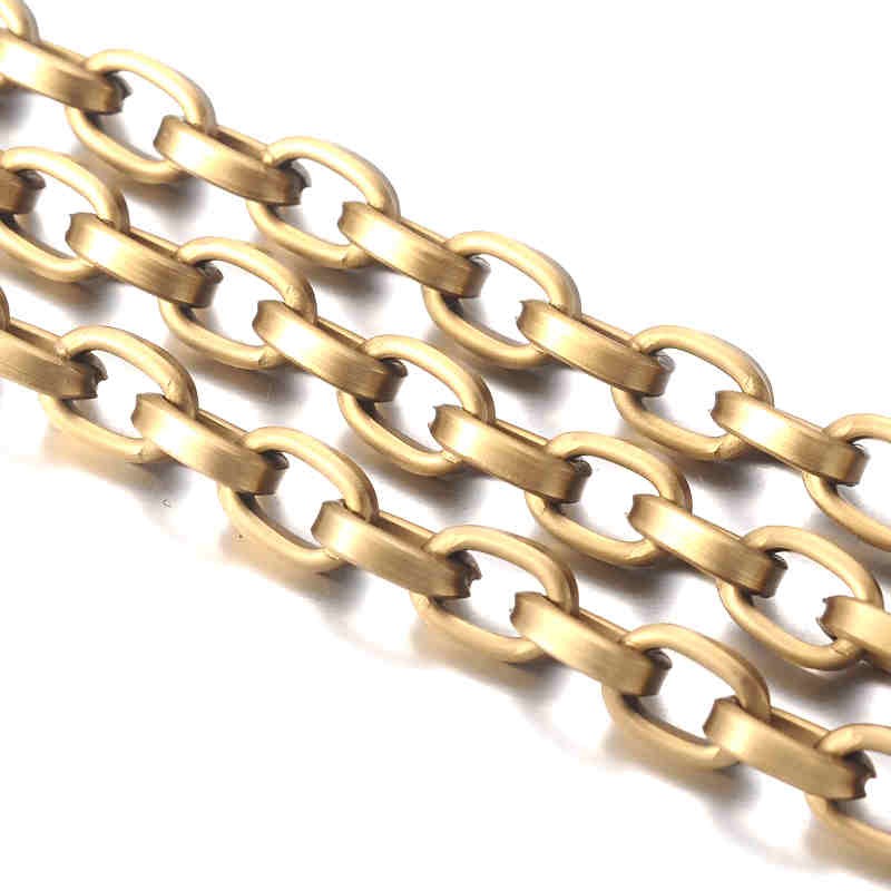 Chaine bijoux à mailles forçat 8 x 5,5 mm (1 mètre)