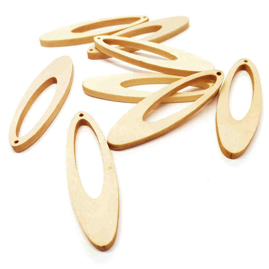 Breloque pendentif en bois ovale (lot de 5)