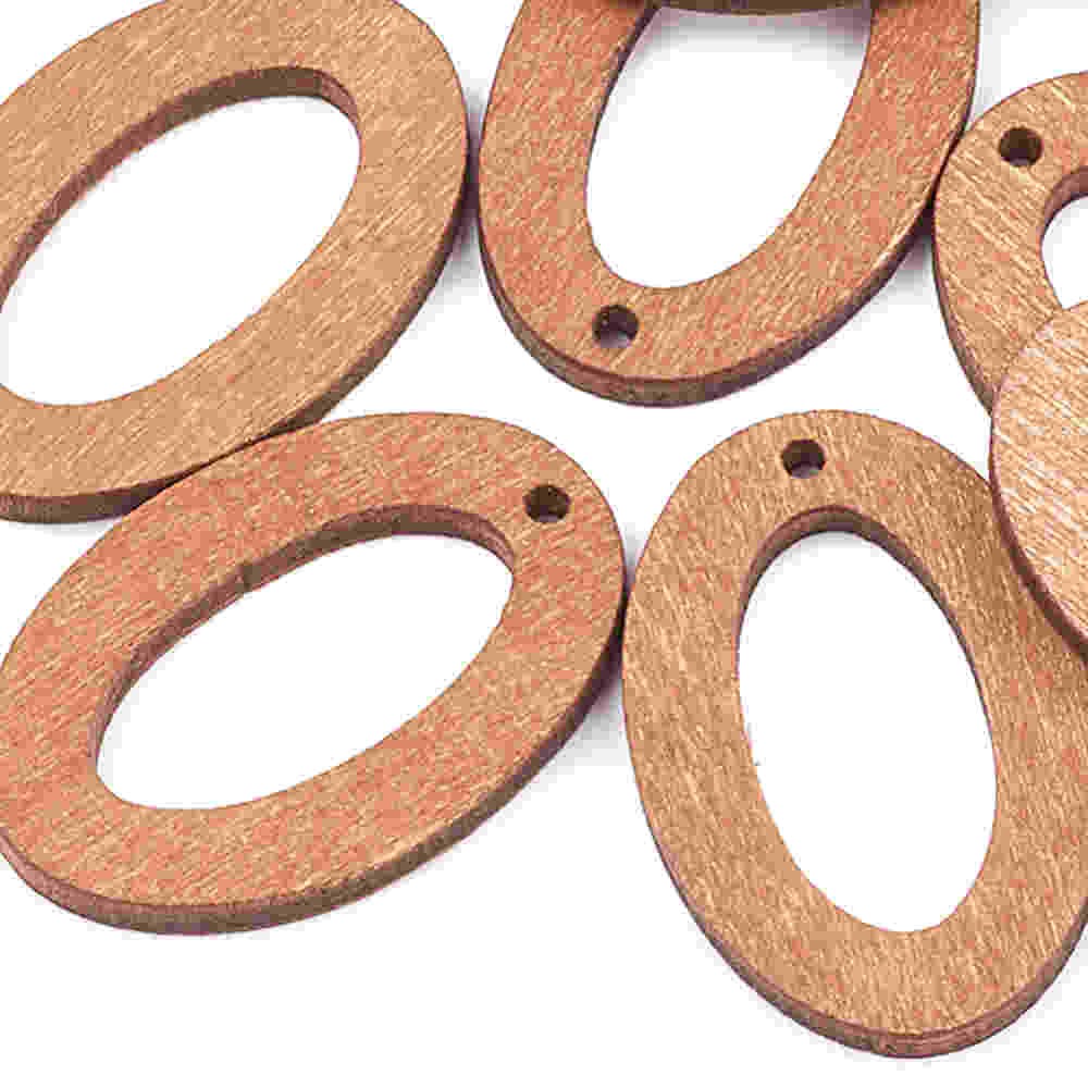 Breloque pendentif en bois ovale 30 mm (lot de 5)