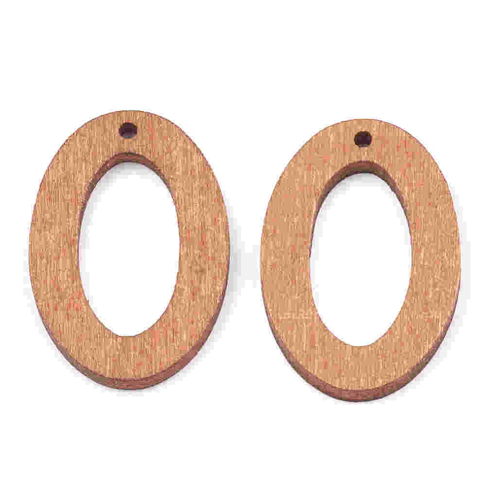 Breloque pendentif en bois ovale 30 mm (lot de 5)