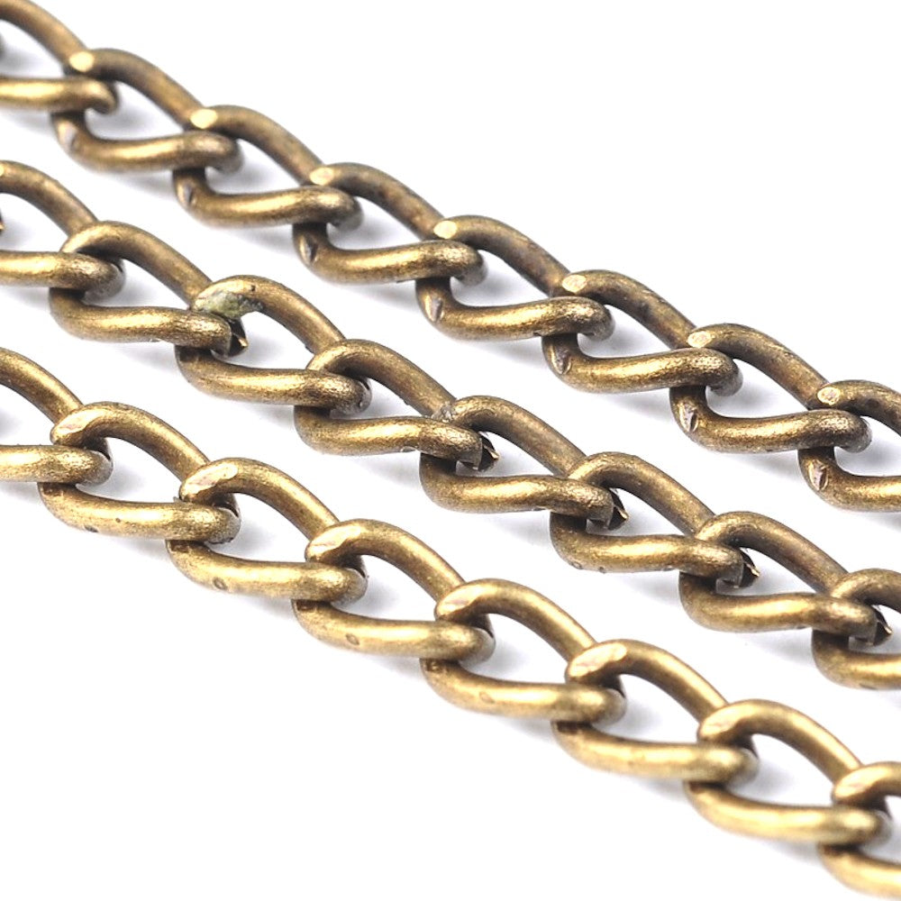 Chaine maillons gourmette 6 x 4 mm (1 mètre)