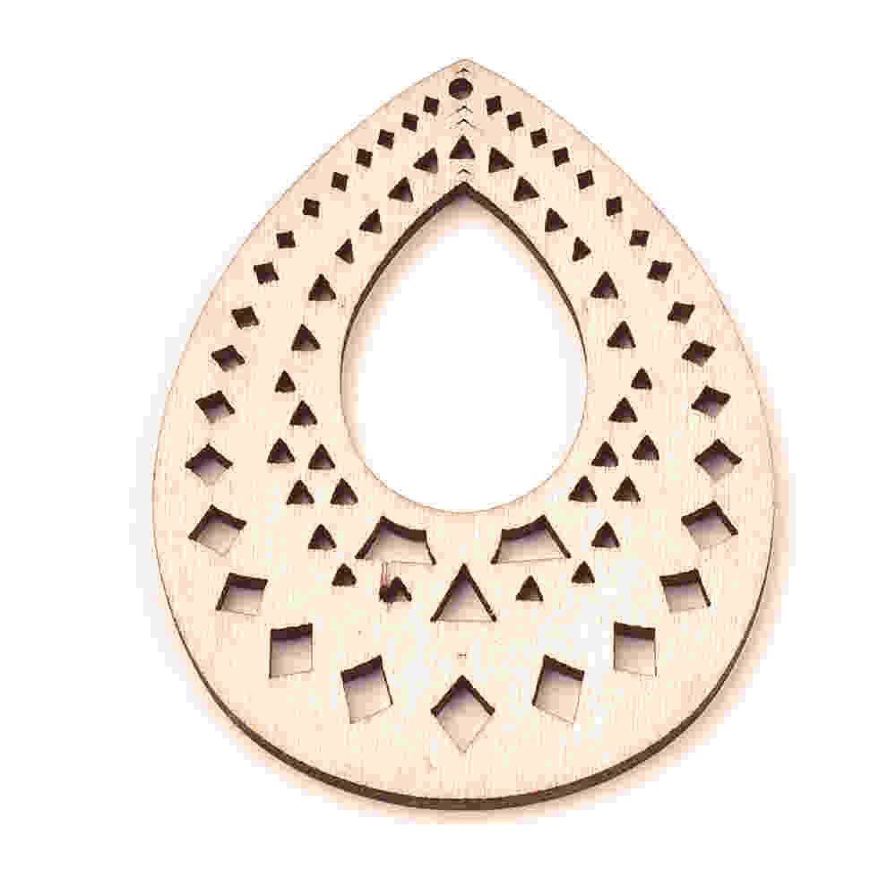 Breloque pendentif en bois larme 67.5 mm (lot de 2)