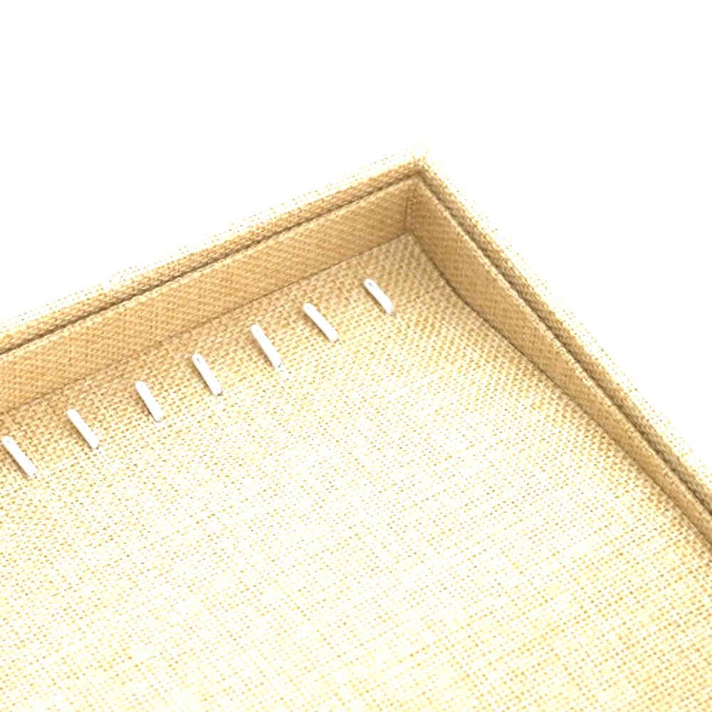 Plateau bijoux toile de jute pour 20 colliers