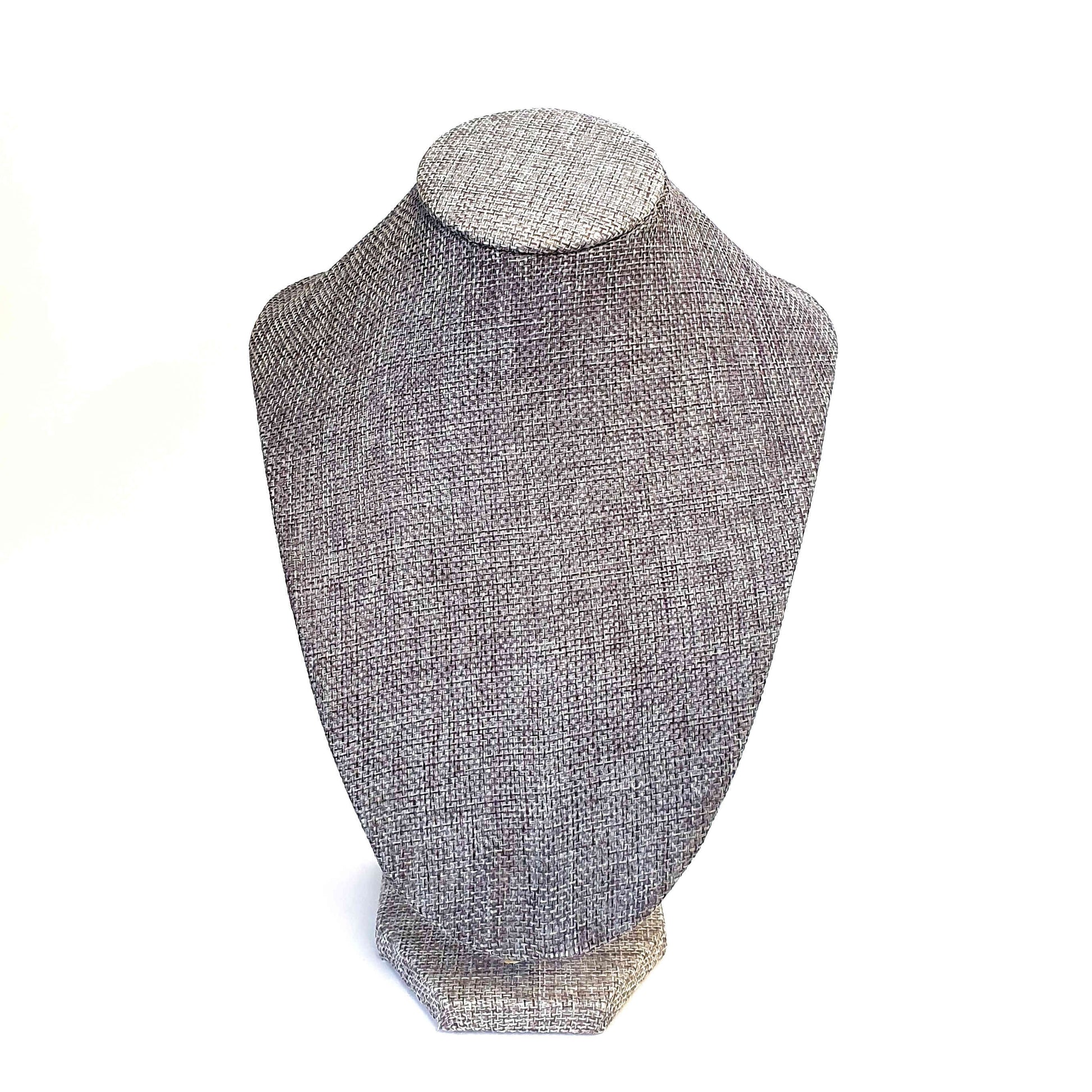 Buste porte collier toile de jute 18 cm