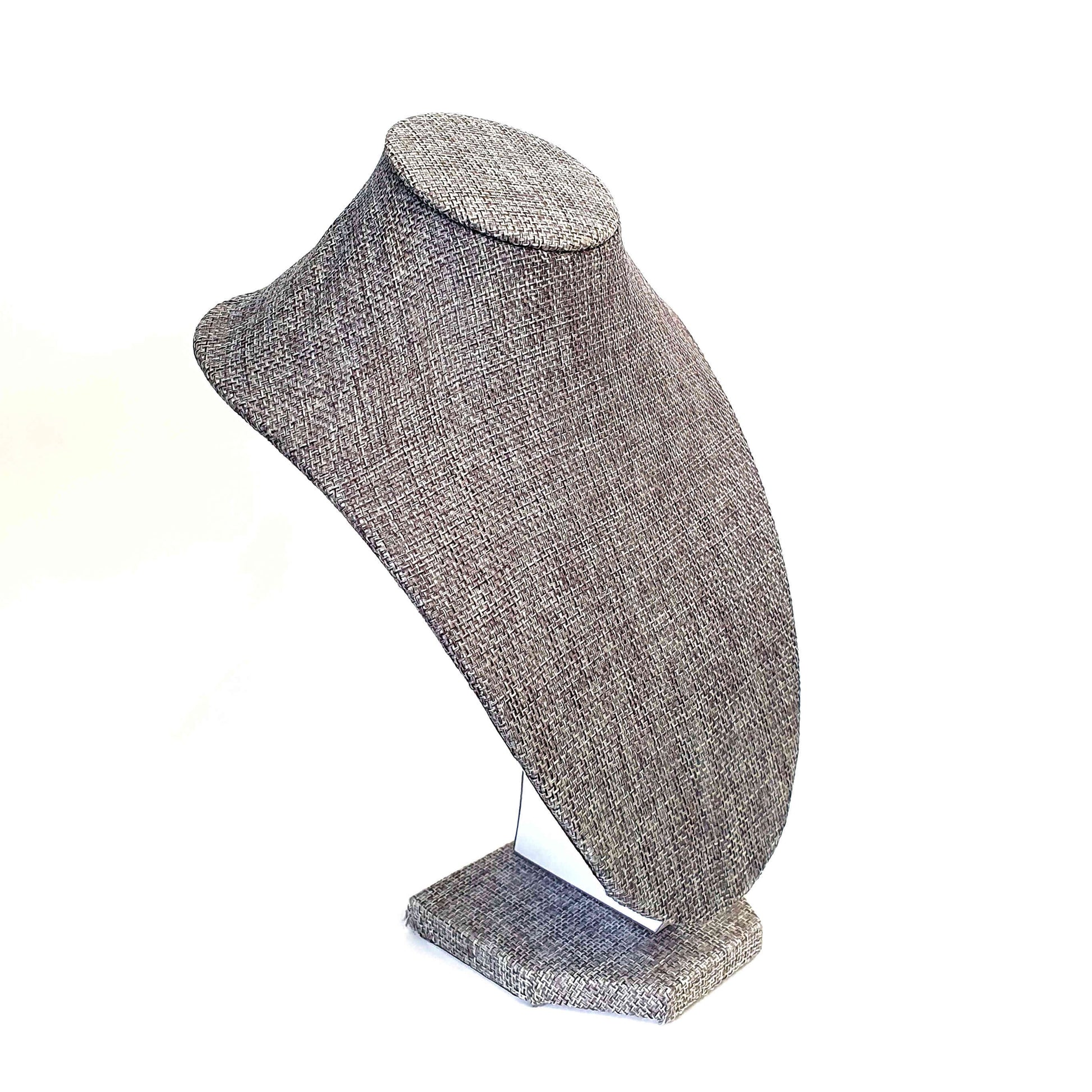 Buste porte collier toile de jute 18 cm