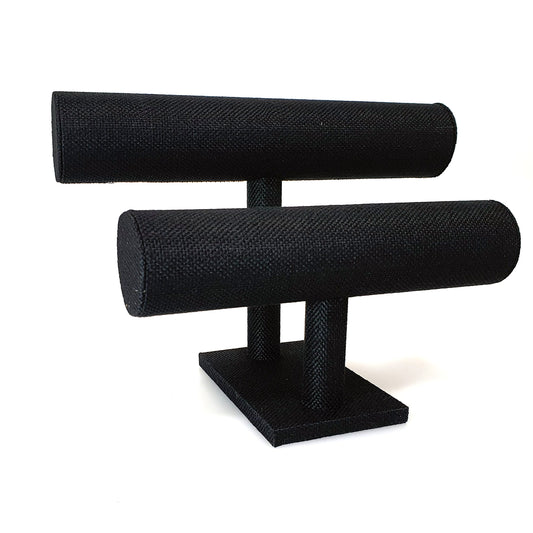 Jonc porte bracelet et montres en jute à 2 rangs