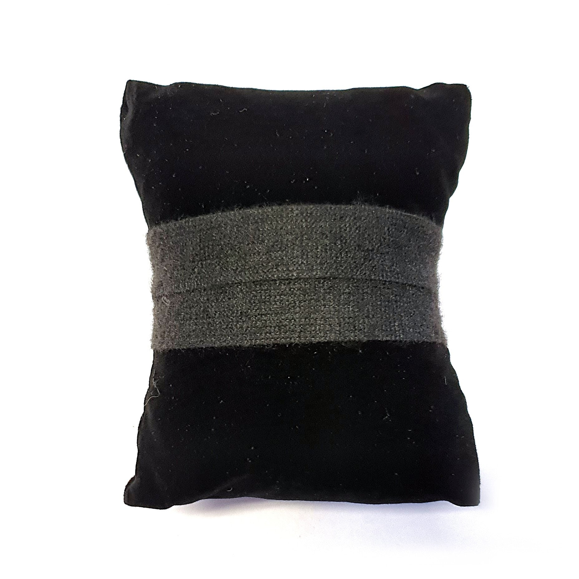 Coussin montre et bracelet en velours noir 8,5 x 7,5 cm
