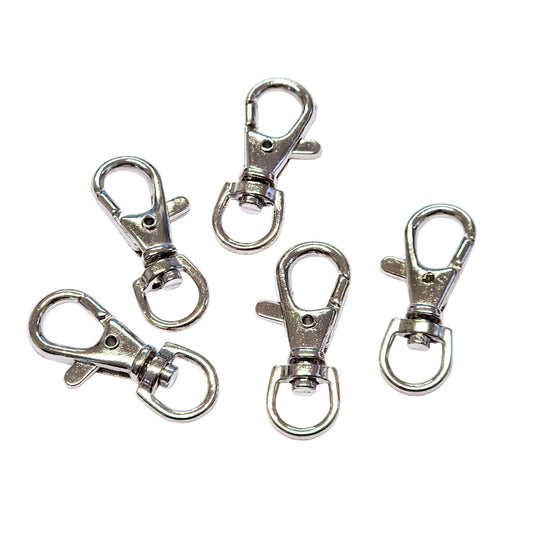 Mousqueton porte clé rotatif 39 mm argenté (5 pièces)
