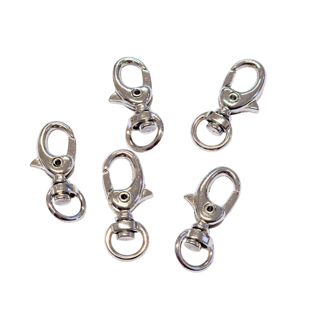 Mousqueton porte clé rotatif 33 mm gris (5 pièces)