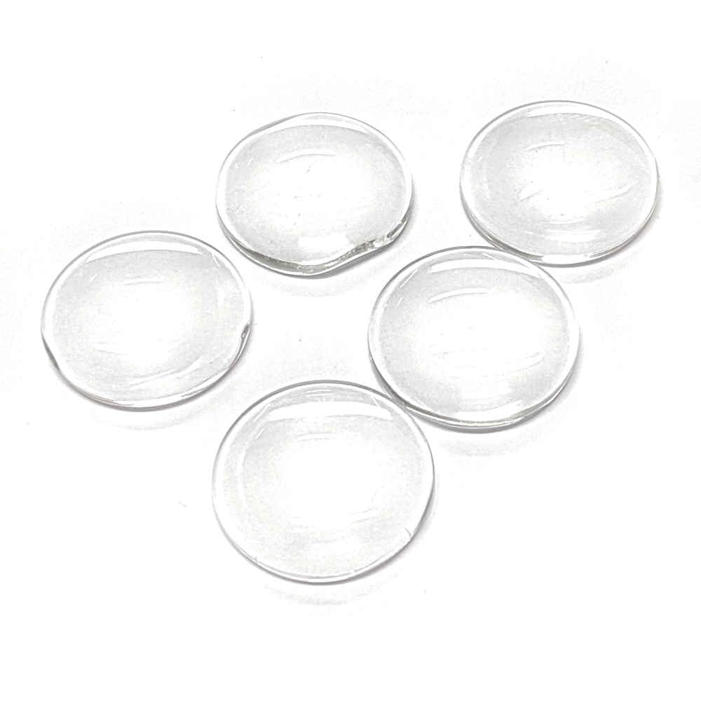 Cabochon en verre transparent dôme 16 x 4.5 mm (5 pièces)