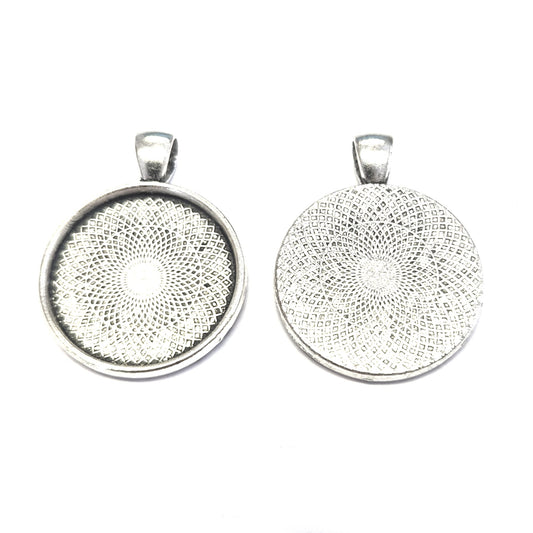 Support cabochon pendentif Rosace 36 x 28 mm (5 pièces)