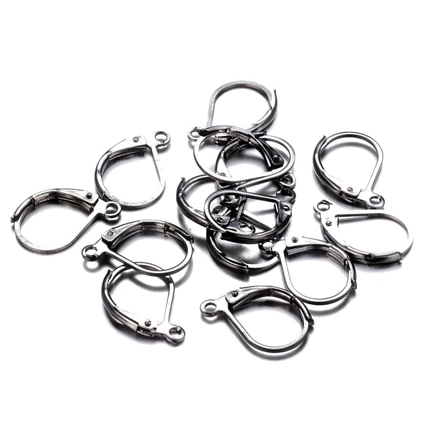 Support boucles d'oreilles dormeuses 15 x 10 mm (10 pièces)