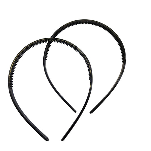 Serre-tête plastique noir avec dents 8mm