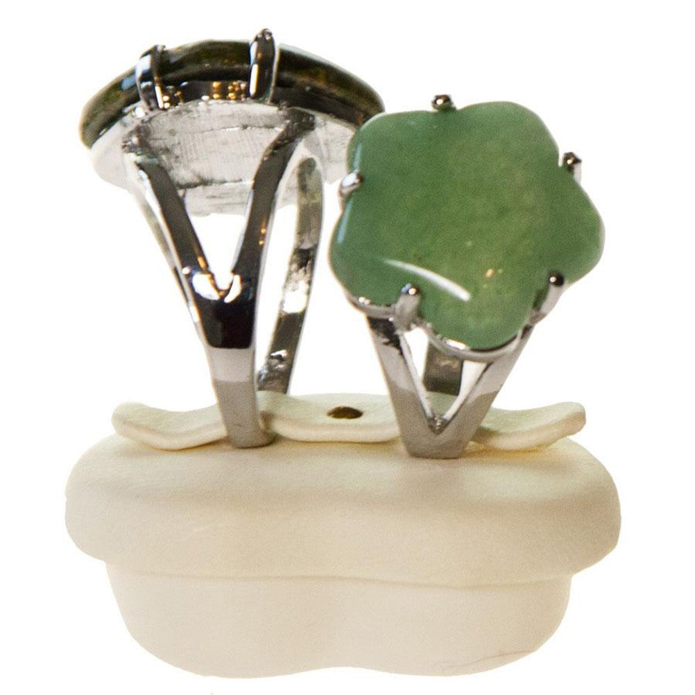 Mini presentoir bague alliance cœur simili cuir (2 bagues)