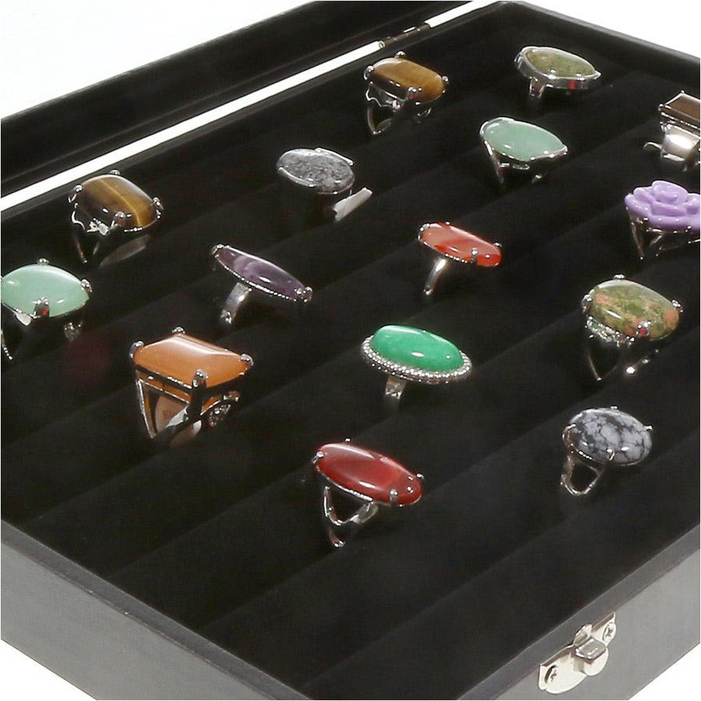 Coffret mallette pour bagues simili cuir