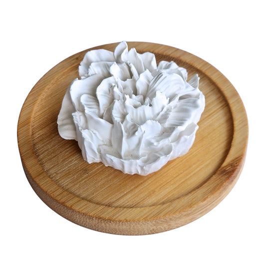 Diffuseur décoratif en plâtre céramique – Fleur d'oeillet parfumée, création artisanale