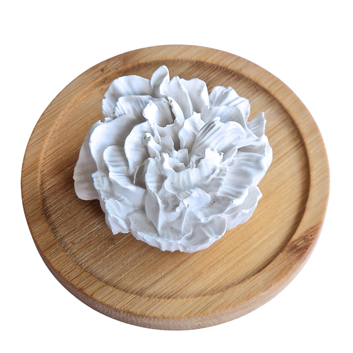 Diffuseur décoratif en plâtre céramique – Fleur d'oeillet parfumée, création artisanale