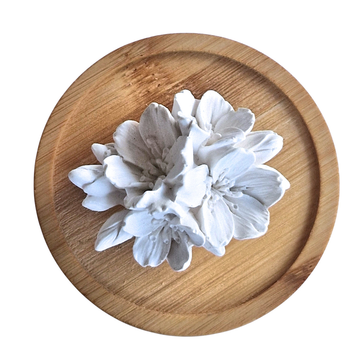 Diffuseur de parfum fleur de cerisier en plâtre céramique artisanale – Diffusion à froid sans flamme