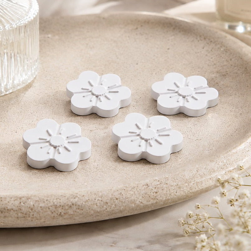 🐢 Galets diffuseurs à parfumer en forme de fleur – Lot de 4