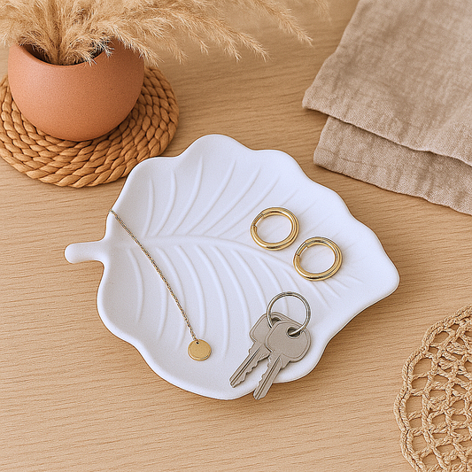 🍃 Vide-poche décoratif en forme de feuille – Artisanat & élégance naturelle