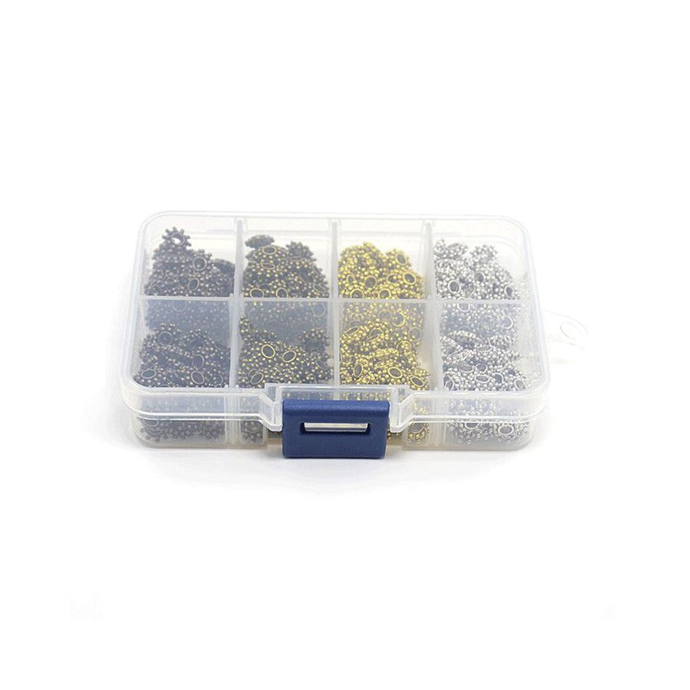 Boite perles fantaisie intercalaires 4 couleurs ( 400 pièces )