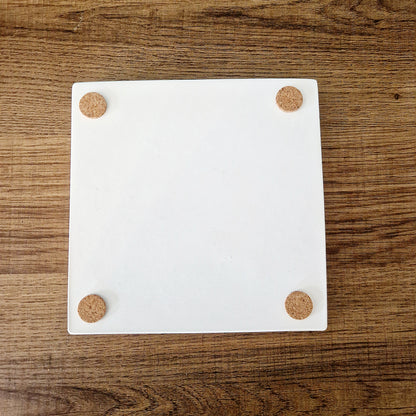 Plateau Vide-Poche Carré en Plâtre Céramique – Vide Poche Multi Bijoux Artisanal & Élégant