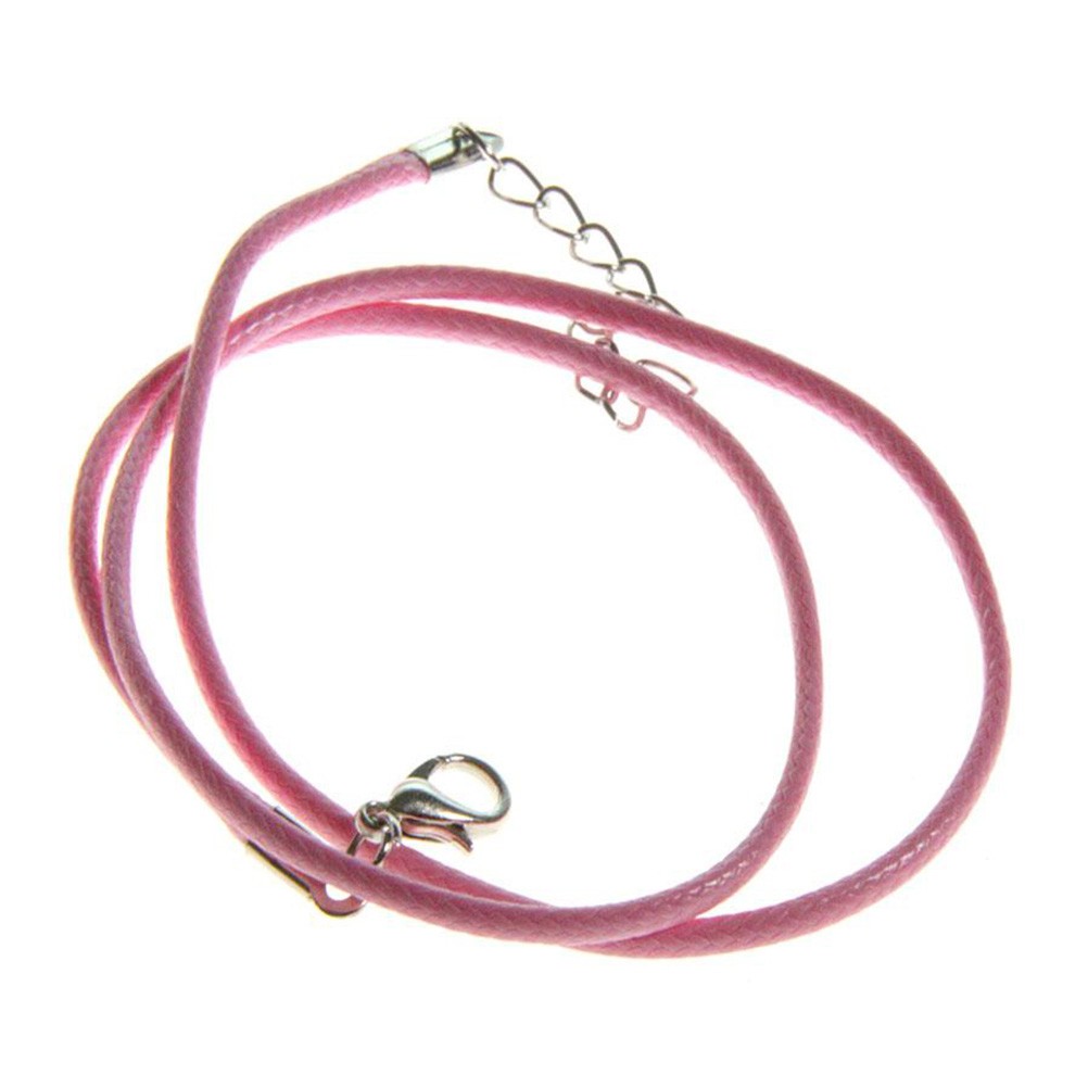 Colliers tour de cou 1,5 mm coton ciré fermoir mousqueton et chaînette (5 pièces)