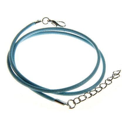 Colliers tour de cou 1,5 mm coton ciré fermoir mousqueton et chaînette (5 pièces)