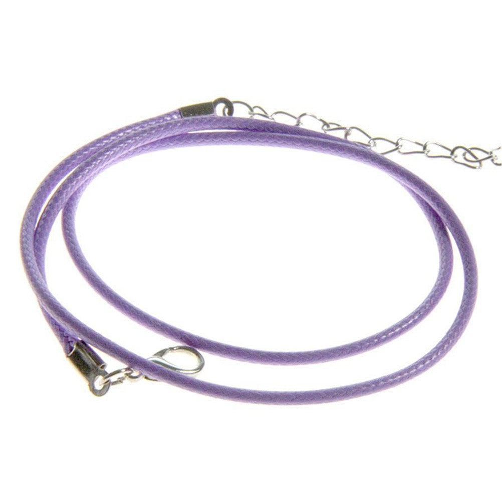 Colliers tour de cou 1,5 mm coton ciré fermoir mousqueton et chaînette (5 pièces)