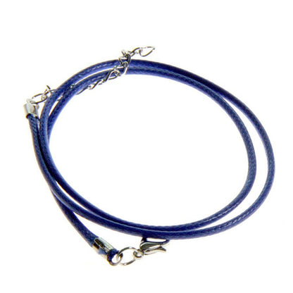 Colliers tour de cou 1,5 mm coton ciré fermoir mousqueton et chaînette (5 pièces)