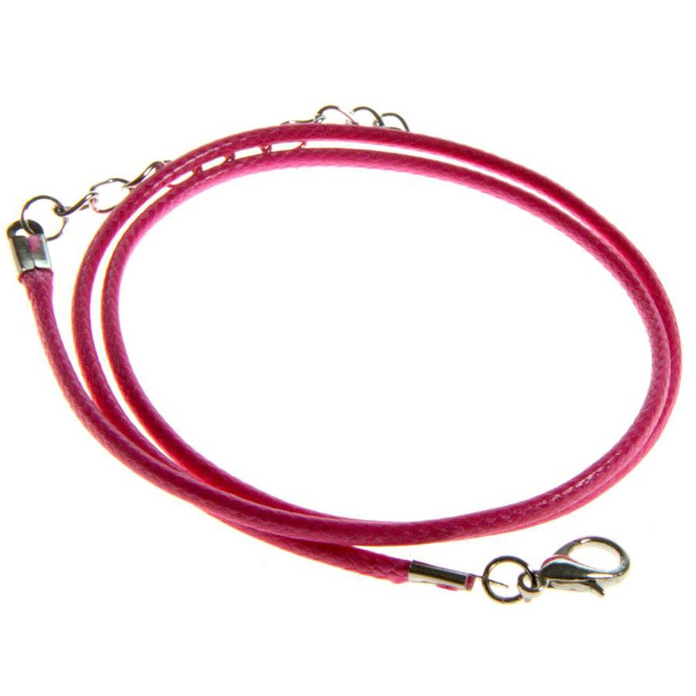 Colliers tour de cou 1,5 mm coton ciré fermoir mousqueton et chaînette (5 pièces)