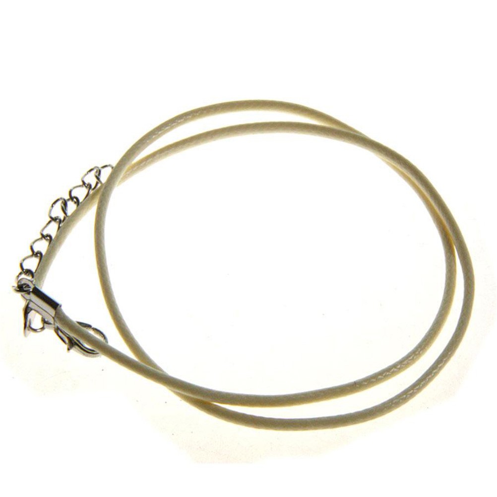 Colliers tour de cou 1,5 mm coton ciré fermoir mousqueton et chaînette (5 pièces)