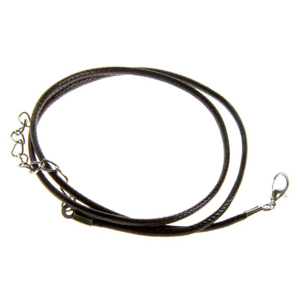 Colliers tour de cou 1,5 mm coton ciré fermoir mousqueton et chaînette (5 pièces)