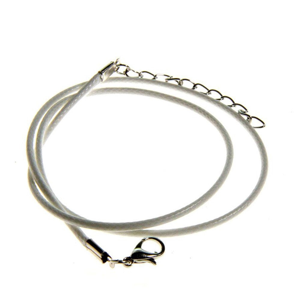 Colliers tour de cou 1,5 mm coton ciré fermoir mousqueton et chaînette (5 pièces)