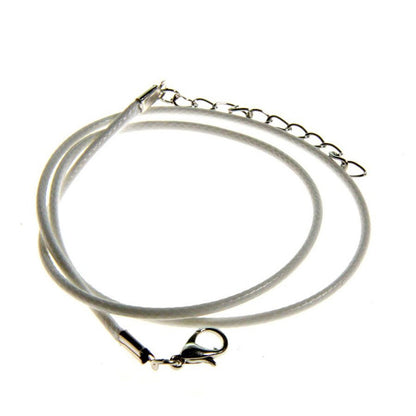 Colliers tour de cou 1,5 mm coton ciré fermoir mousqueton et chaînette (5 pièces)